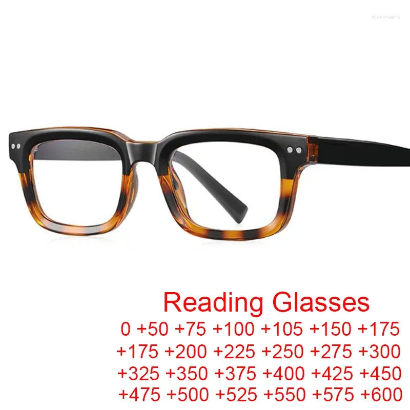 Solglasögon anti-Blue Light Men's Reading Glasses TR90 Small Frame Presbyopia Gelgasses Women Luxury Designer Square förstoring