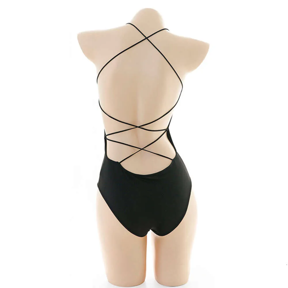 Ani Summer Beach Girl Backless Bodysuit Swimsuit Uniform Costume Women Cross Straps One-piece Swimwear Pool Party Cosplay cosplay