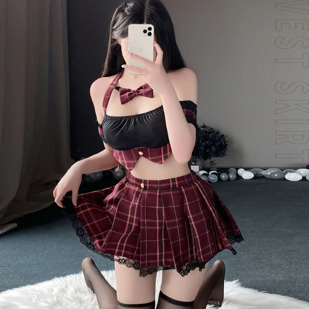 Ani Anime School Girl Student Plaid Uniform Costume Women Teacher Maid Outfit Cosplay cosplay