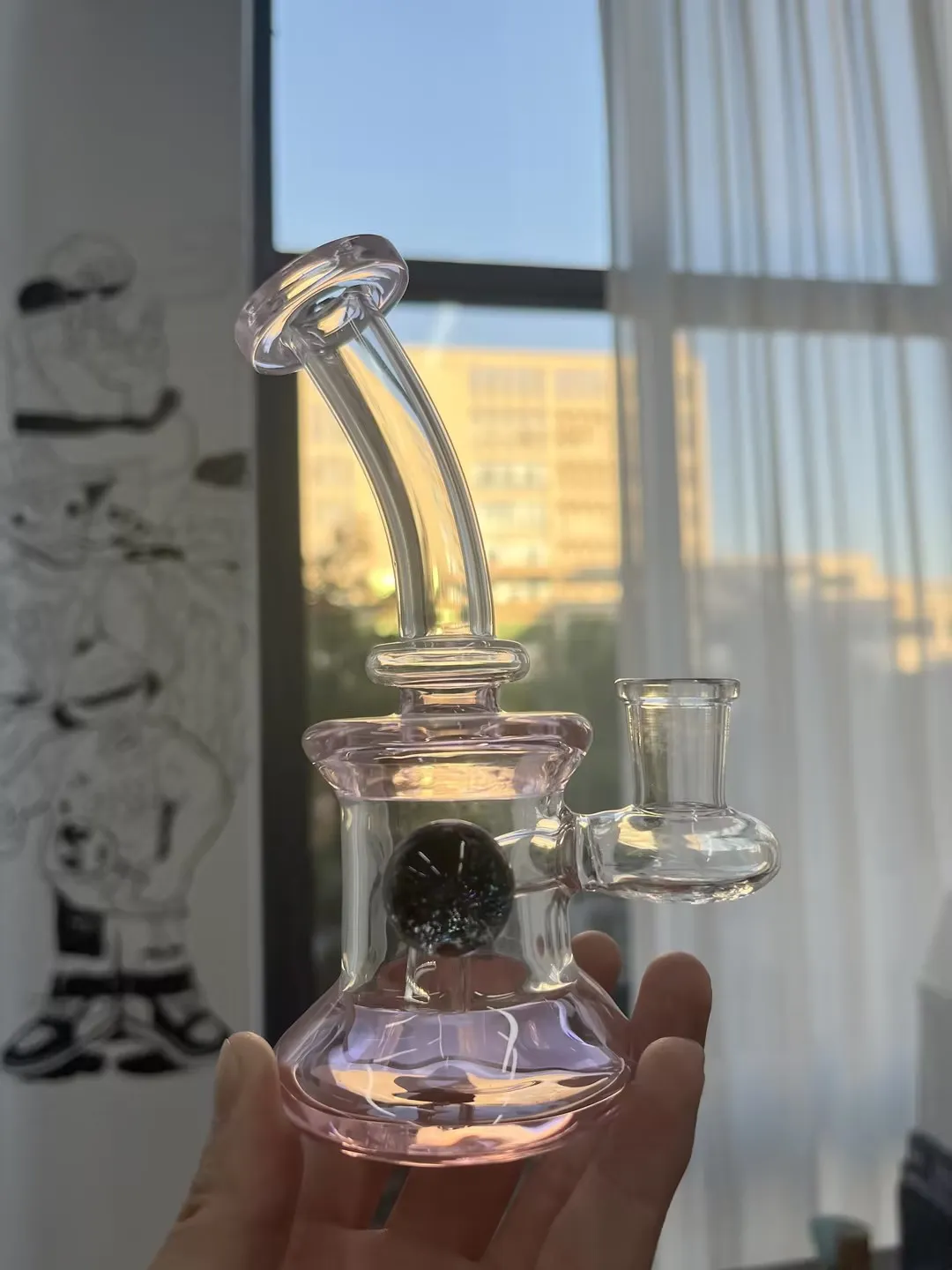 6,7 "glazen bong waterleidingen waterpijpen kleurrijke waterpijpen bedwelmende mini pijp dab rigs kleine waskolf booreiland