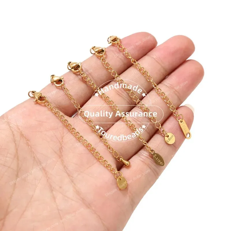 Stainless Steel 2 inch Gold Extension Tail Chain Lobster Clasps Connector DIY Jewelry Making Findings Bracelet Necklace Jewelry MakingJewelry Findings