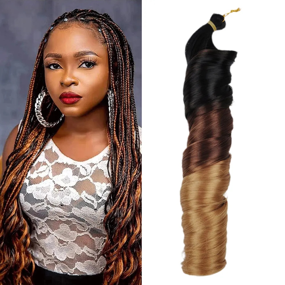 Afro -fästen silkeslen syntetiska spiral lockigt hårförlängningar hårstycke för flätor meches flätande hår
