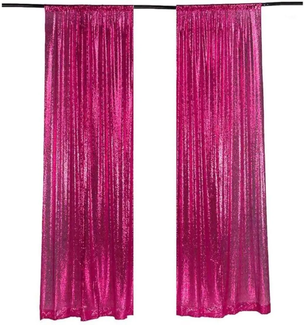 Party Decoration Sequin Backdrop 8FTx2FT Fuchsia Curtain Panels Fabric Pography Background Wedding Po Booth Baby Shower4597913