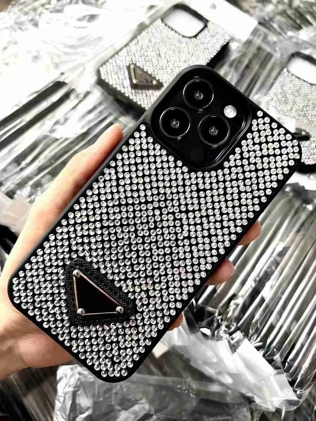 Caso Telefone Luxo Glitter iPhone Capas 14 Pro Max Case 13 12 11 Designer de Moda Bling Espumante Strass Diamante Jeweled 3D Cristal Mulheres BackN1