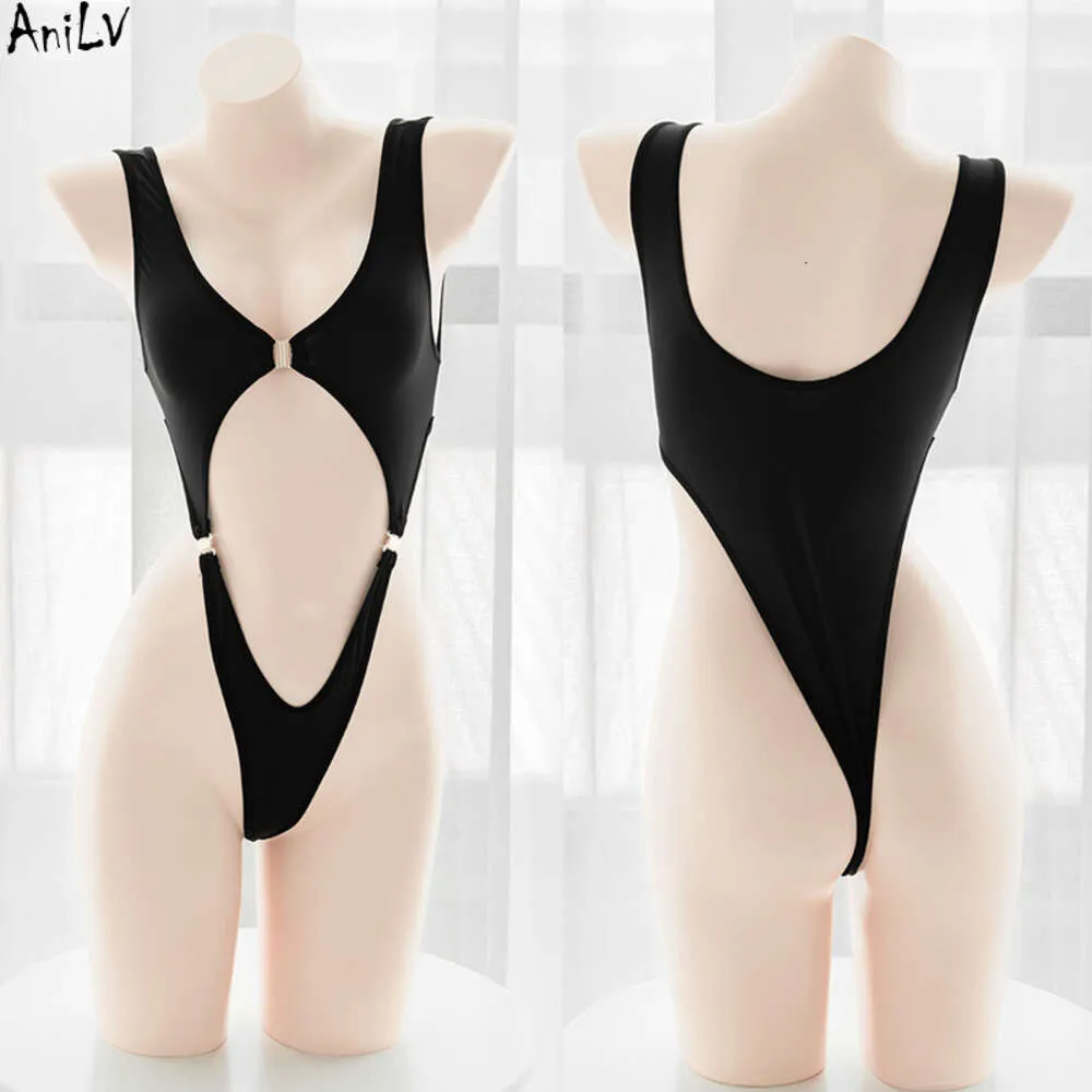 Ani piscine fête fille poitrine boucle une pièce maillot de bain uniforme femmes creux maillot de plage tenues Costumes cosplay