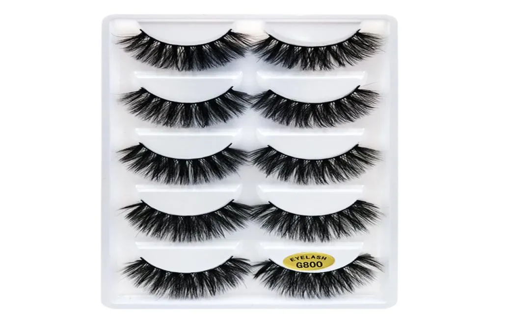 3D Mink Eyelashes False Siberian Mink Lashes Eyes Makeup False 3D Mink Eyelashs Extension Tousing Tools utgör 5 Par A Pack4142360