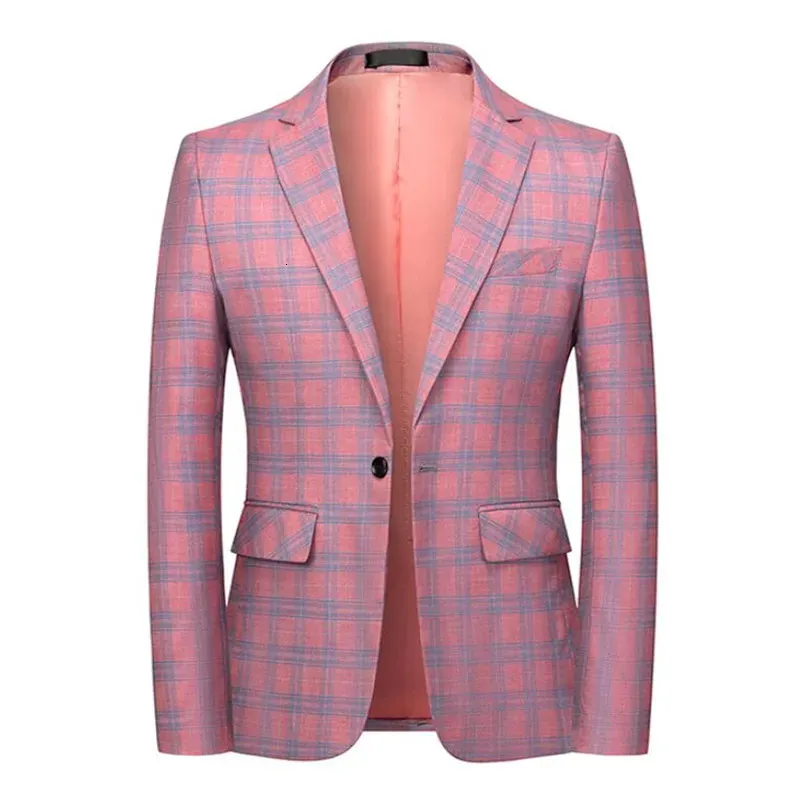 Costumes pour hommes Blazers Mode Printemps et Automne Casual Hommes Plaid Blazer Coton Slim Angleterre Costume Blaser Masculino Mâle Veste S6XL 231031