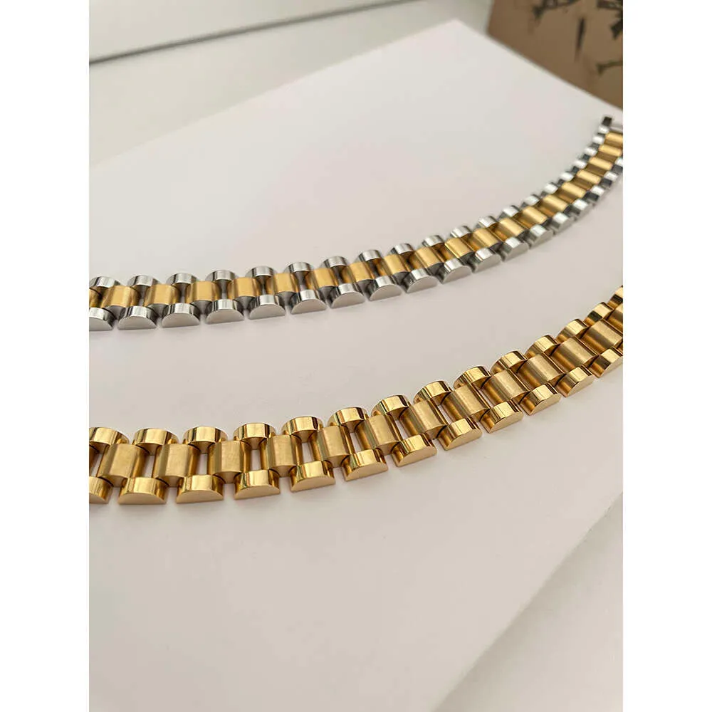 Pulsera de acero inoxidable personalizable en 5 colores, chapada en oro de 18 quilates, para mujer y hombre, estilo vintage punk._voghion.com