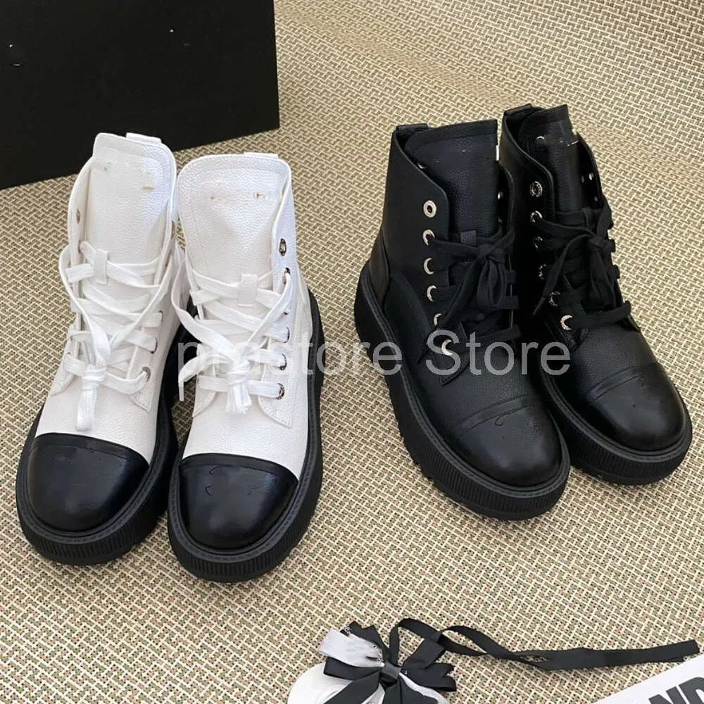 Boots Women Black Lace Hgh Boots Square Toe Thck Sole Lace Up Mult