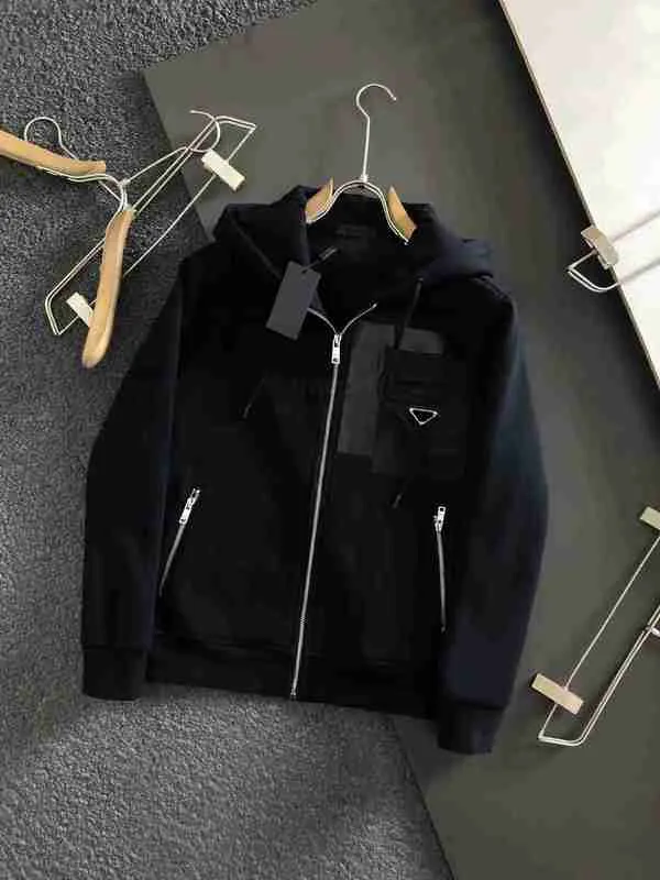 Erkek Hoodies Sweatshirts Popüler Lüks Tasarımcı Prad Mens Sweatshirt Kapşonlu Kalın Hırka Gevşek Üst Kaliteli Çift Moda İş Gündelik Uzun M-2XL XWYU