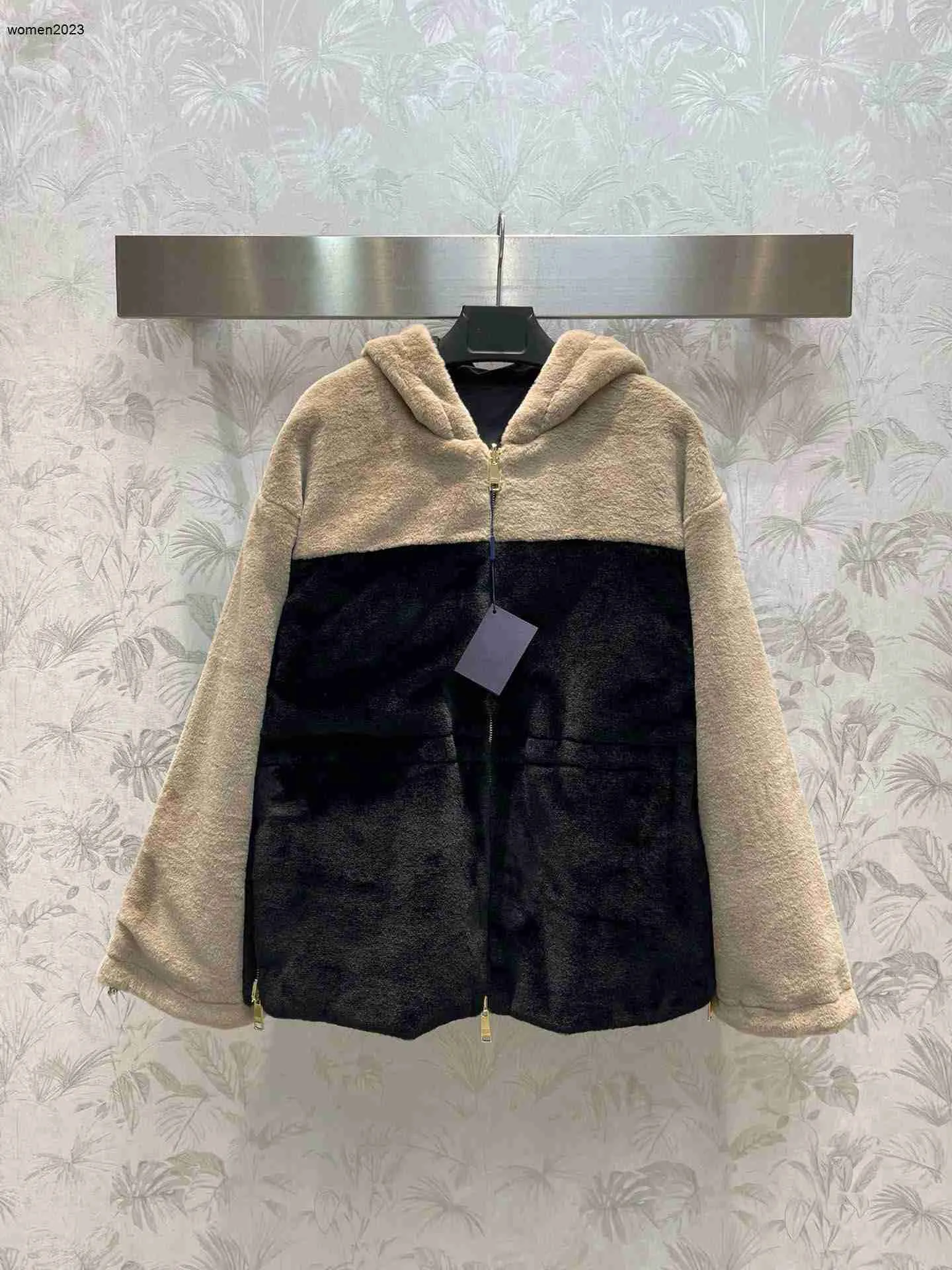 Brand veste manteau pour femmes automne et hiver créateur vêtements mode décontracté nouveau cavalier double face conception d'épissage 11