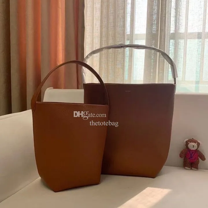 Designer The Row Bucket Bag Kleine, große und vielseitige neue Tote-Handtasche mit großer Kapazität, einzelne Schulter, tragbar, Leder, Schwarz, Braun, Weiß