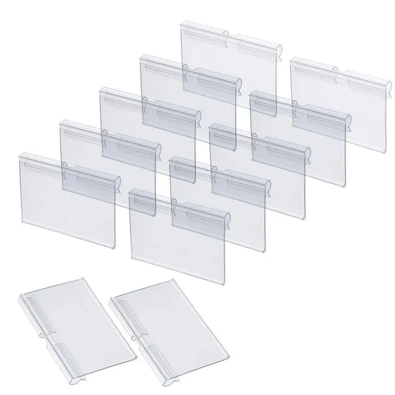 Garden Supplies Other 100Pcs Clear Plastic Label Holders For Wire Shelf Retail Price Merchandise Sign Display Holder (6 X 4 Cm)