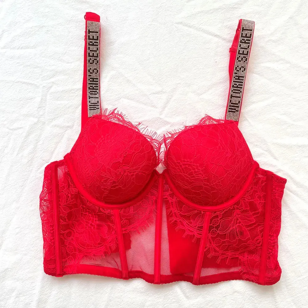 VS Brand Lace Letter Push Up Bra And Panties Set Back Sexy And Comfortable  Brief Suit For Women 231031 From Huafei05, $20.32