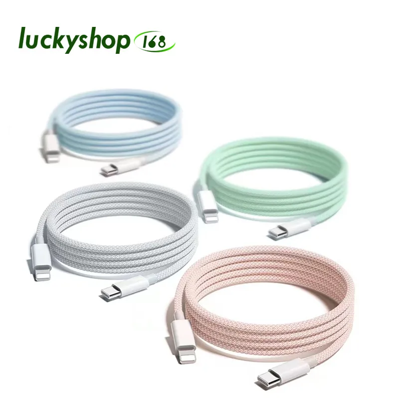 Cavo di ricarica rapida USB-C intrecciato a colori PD 20W per Samsung Xiaomi Huawei