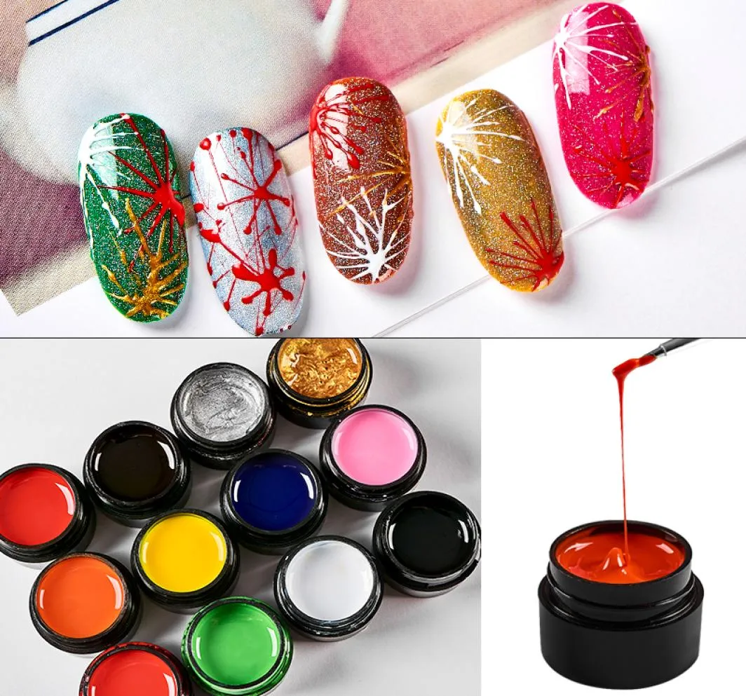 5ML Nail Spider Gel Art Art Lixt Linerer Drawing Drawing Color Coat Coak Off Gel Spider Plannish Tips Manicure8482064