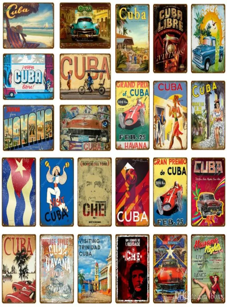 Retro Bezoek Cuba libre Metalen Borden Pub Bar Room Club Decor Vintage Wall Art Carft Schilderij Plaque Havana Night Poster ABOX5076041