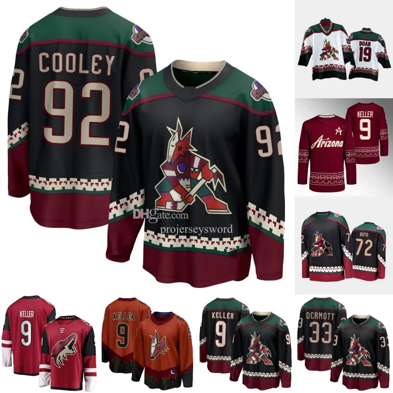 92 Logan Cooley Coyotes Hockey Jersey Clayton Keller Shane Doan Juuso Valimaki Sean Durzi Travis Dermott Matt Dumba Lawson Crouse Connor Ingram Arizona Jerseys