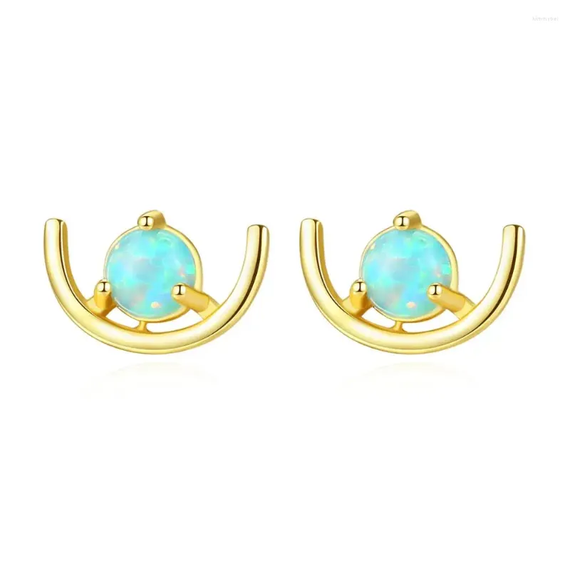 Earrings SANYU Green Pink Blue Fire Opal Stud For Women 925 Sterling Silver Fine Jewelry Party Boucle D'Oreille Femme SE0418