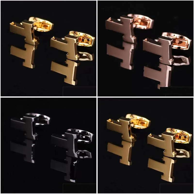 Cuff Links Luxury Designer Cuff Links Classic French Cufflinks For Men Drop Delivery Jewelry Cufflinks Tie Clasps, Tacks Dhnaz