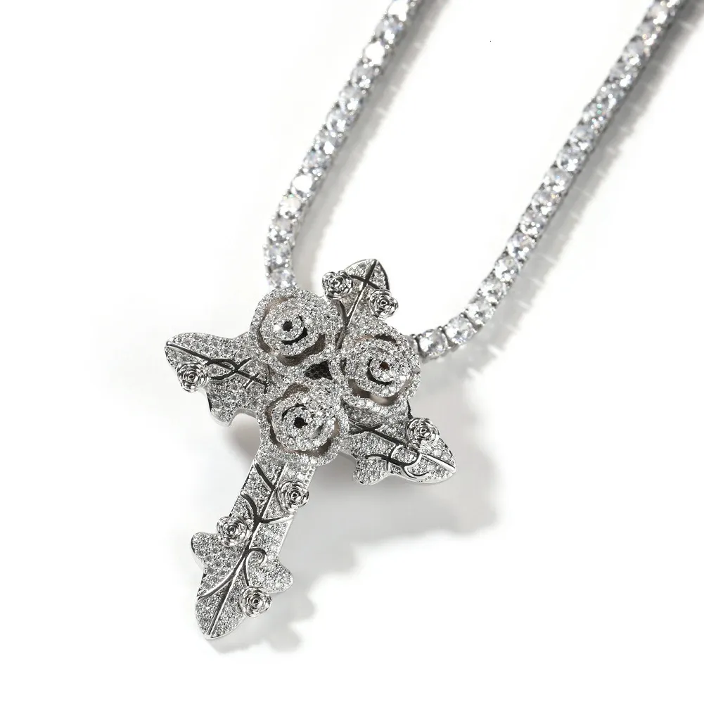 UWIN Cubic Zirconia Cross Pendant Choker Necklaces  From
