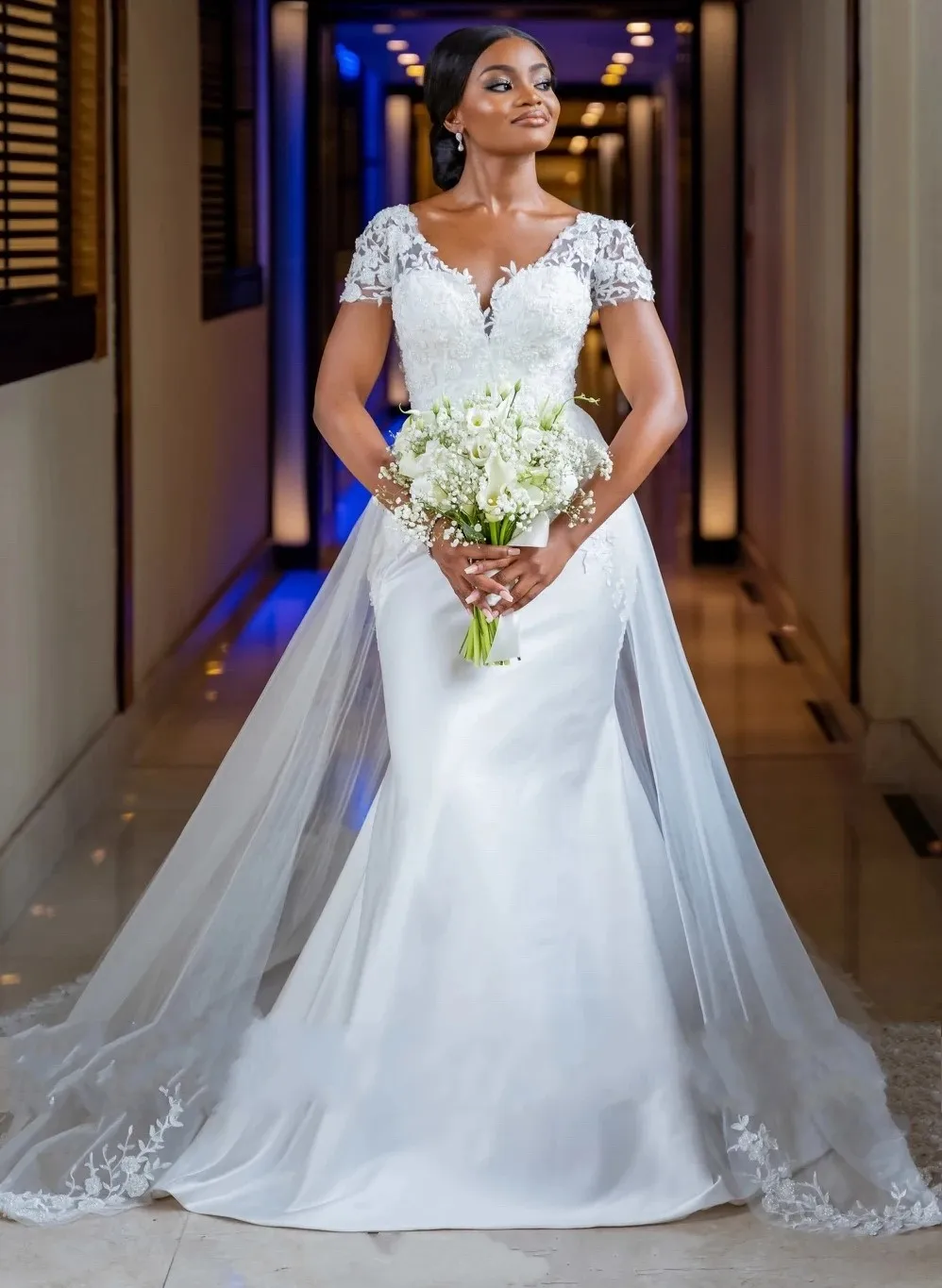 Strapless Taffeta Bridal Gown With Lace Up And Short-Sleeve Bolero -  UCenter Dress