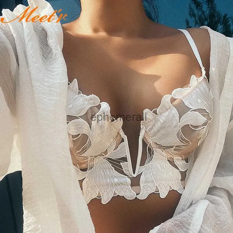 French Lace Push Up Bralette For Women Sexy Embroidery, Deep V Top,  Transparent, Thin YQ231101 From Ephemerall, $12.56