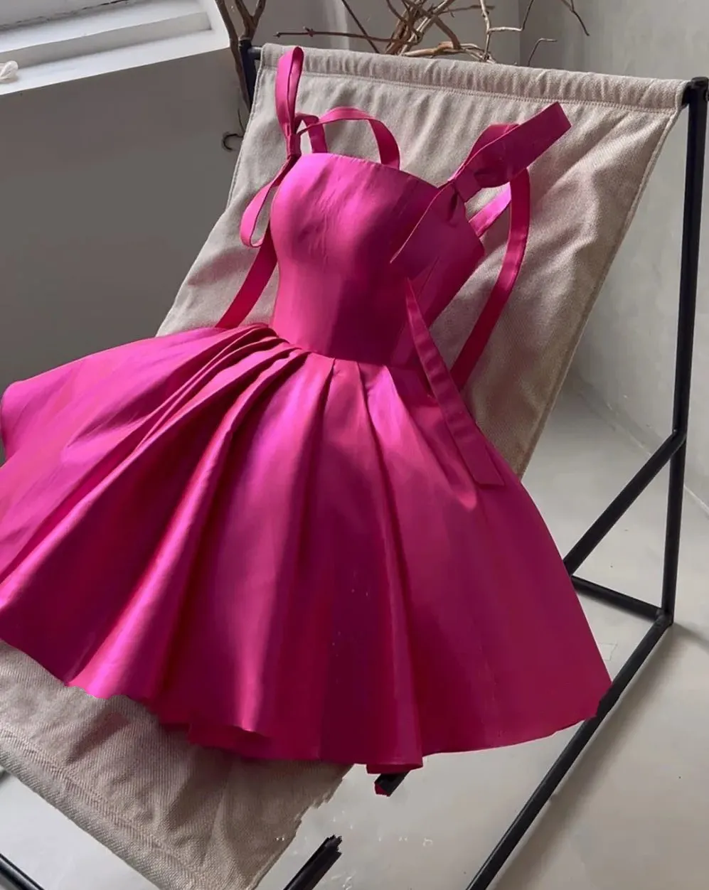 Gold Satin Mini Party graduation dress with Bow... Gold Satin Mini Party graduation dress with Bow...