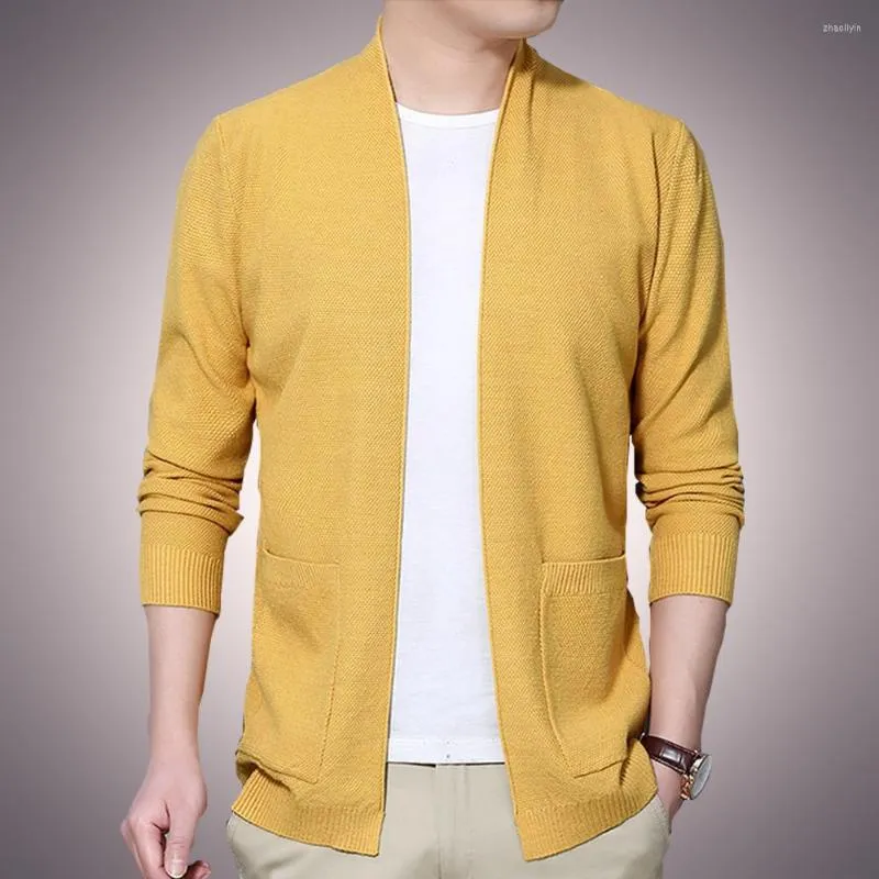 Herentruien 2023 Top Grade Autum Spring Men Knust Cardigan Fashion Japanse Koreaanse stijl Slim Fit Mens Sweater Coats M-3XL Kleding