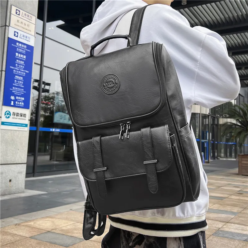 Factory wholesale men bag college belt decoration students messenger bags street trends plaid backpacks outdoor travel and leisure large leather handbag 8251