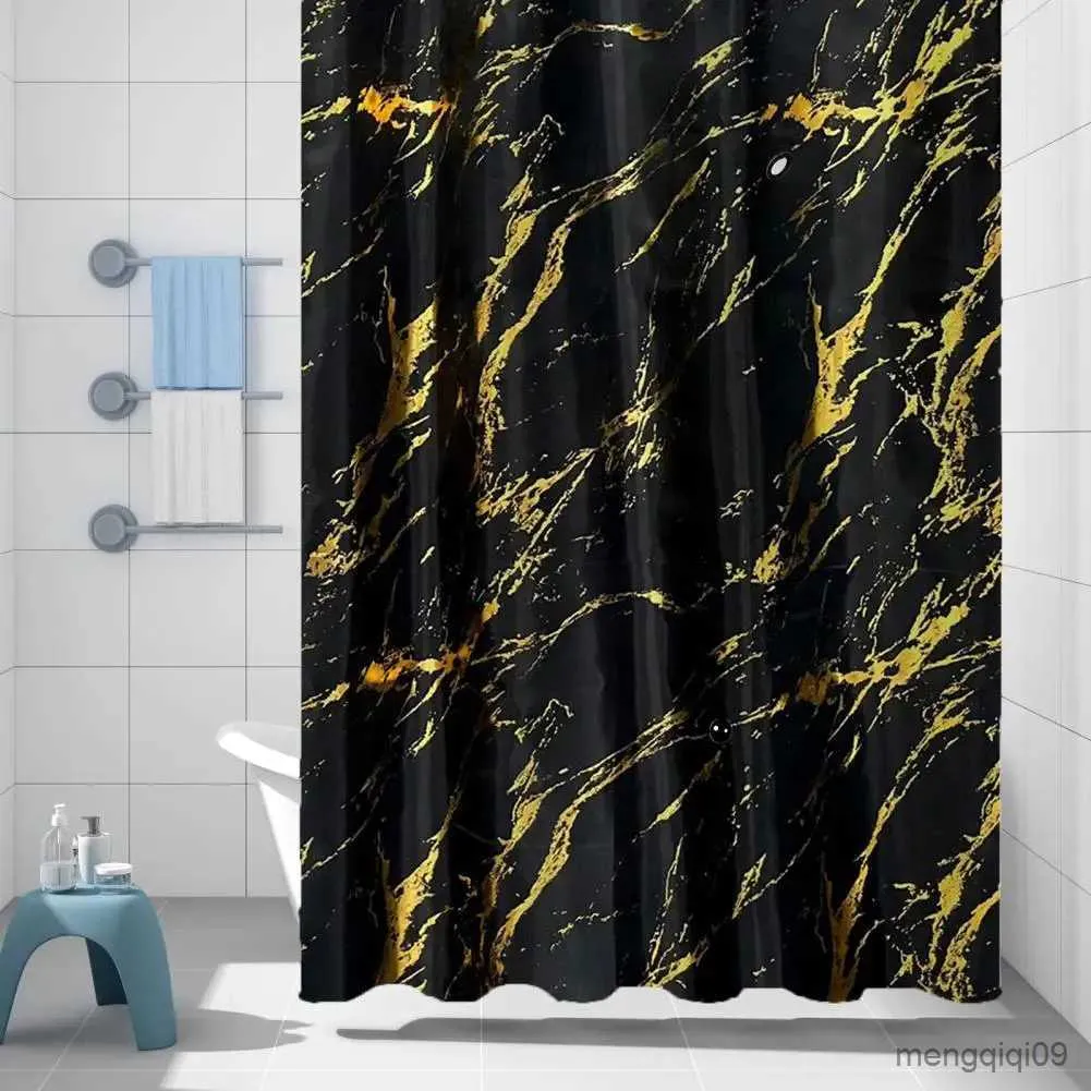 Shower Curtains Shower Curtain Elegant Silver Stamping Marble Pattern Waterproof Shower Curtain For Luxurious Bath Experience R231101