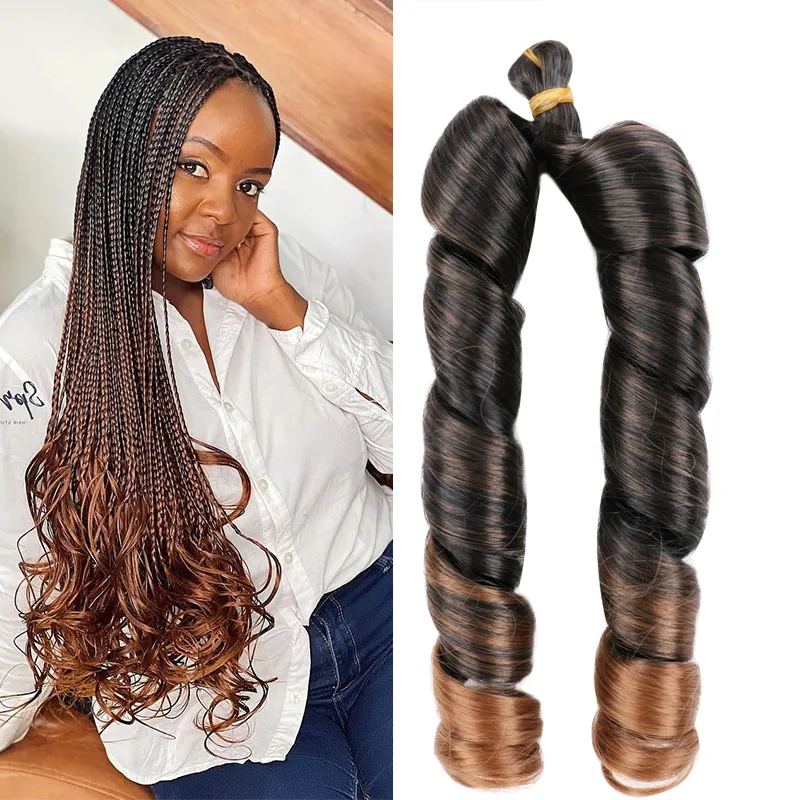 Silky Loose Wave Crochet Twisted Fringe Hair Extensions Pony Style