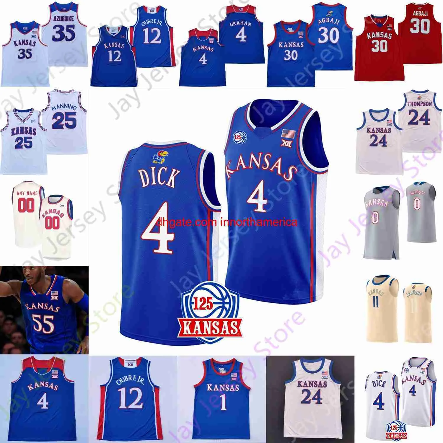 2022 Final Four 4 Kansas Jay Basketball Jersey NCAA College Ochai Agbaji McCormack Wilson Harris Braun Lightfoot Remy Martin Zach Clemence Coleman-Lands