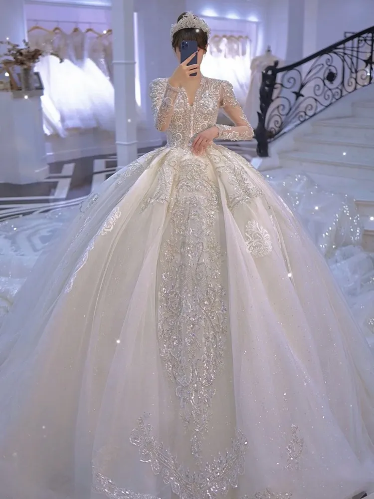 beach wedding dress dubai Plus Size Dresses Off Shoulder Lace Appliqued Tulle Bridal Gowns Dubai Arabic Backless Beach Wedding Dress C0527w1