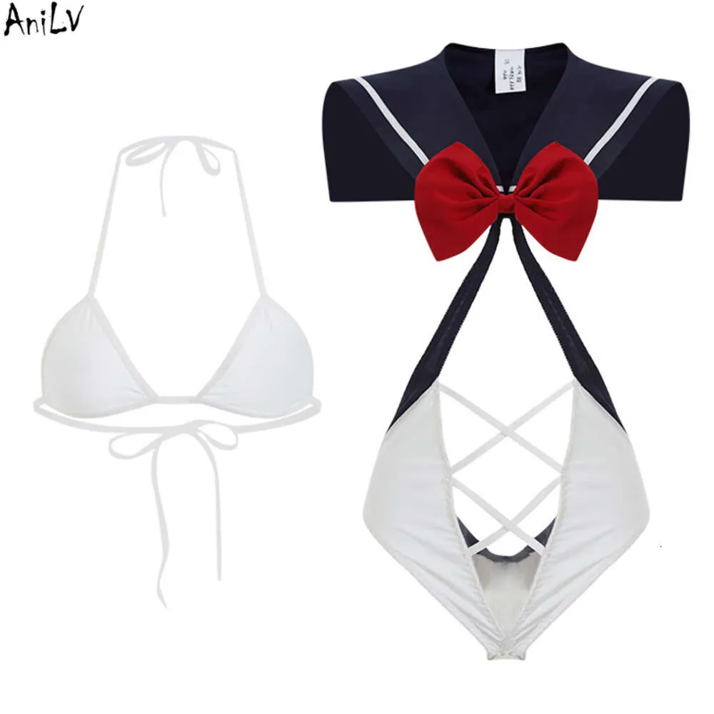 Ani Beach Japanese Anime Student Sailor Bodysuit Swimsuit Women School Pamas Uniform Underwear Outfits Costumes cosplay