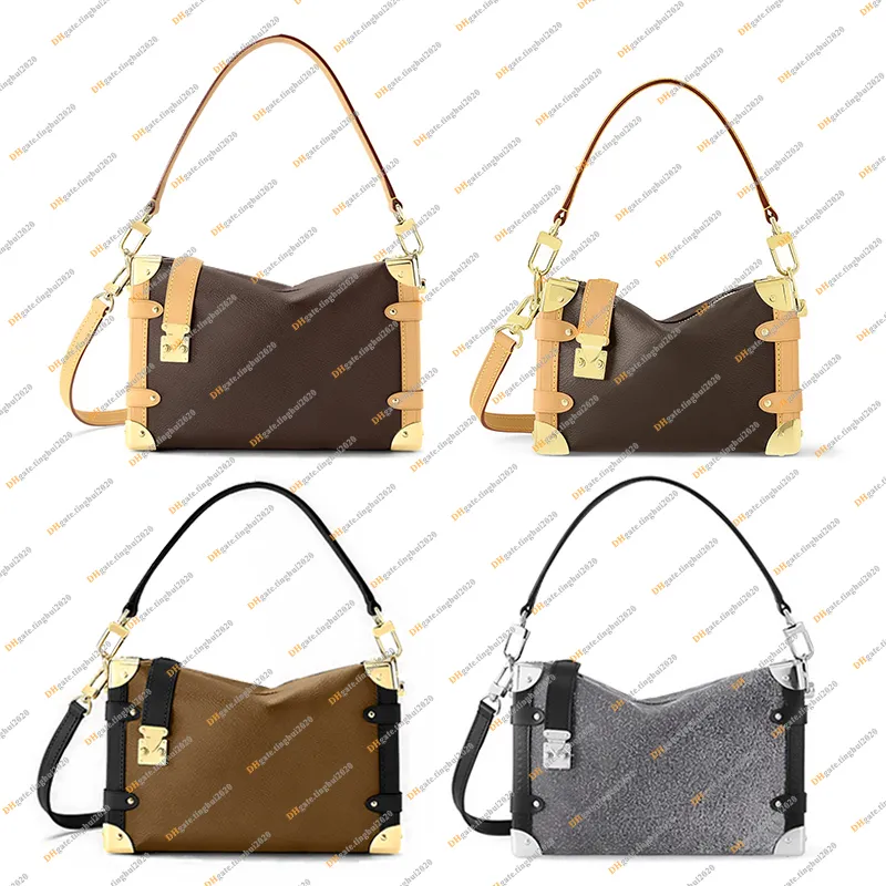 Ladies Fashion Casual Designe Luxury Side Trunk Bag Handväska Tote Axelväskor Crossbody Messenger Bag Top Mirror Quality M46358 M21460 M46815 M46907 Pouch Purse