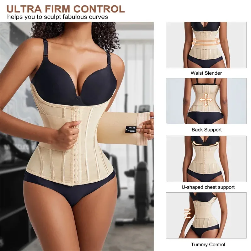 Waist Tummy Shaper MiiOW Waist Trainer Corset Women Binders Shaper Tummy Wrap Body Shapewear Slimming Belt Flat Belly Workout Women Shaper Slimming 231101 From 12 01 DHgate