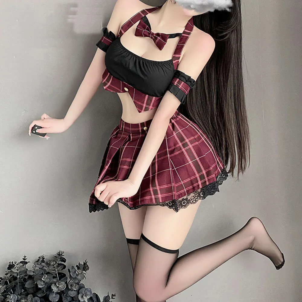 Ani Anime School Girl Student Plaid Uniform Costume Women Teacher Maid Outfit Cosplay Cosplay