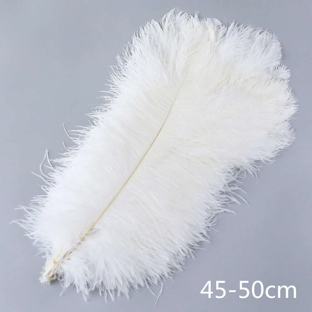 Plumes d'autruche blanches, 10 pièces/lot, pour décoration de fête de mariage, Plumes, accessoires de centre de Table, vente en gros en vrac