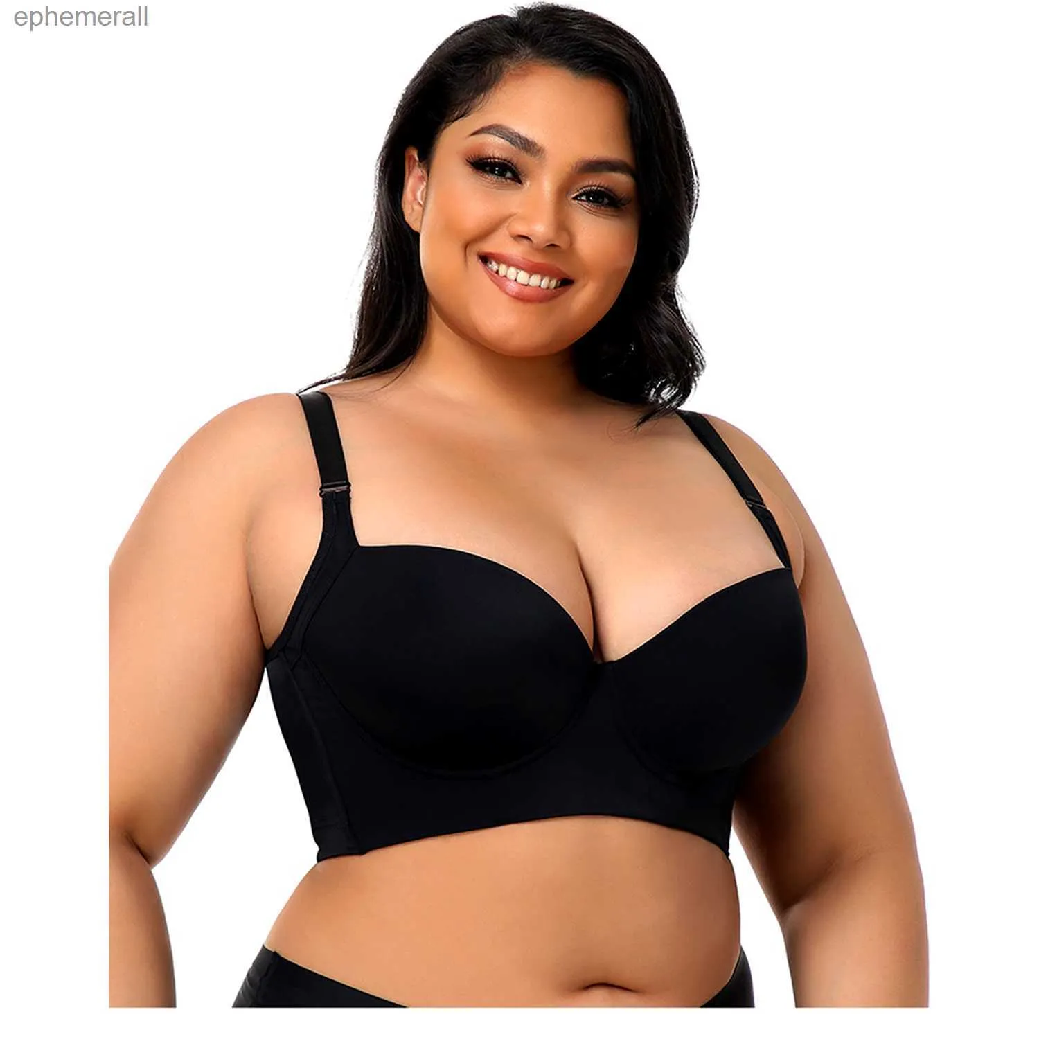 Bras Plus Size Bra Women Hide Back Fat Underwear Shaper Incorporated 1/2  Bevel Cup Coverage Deep Cup Sexy Push Up Brassiere Lingrie YQ231101 From  15,33 €