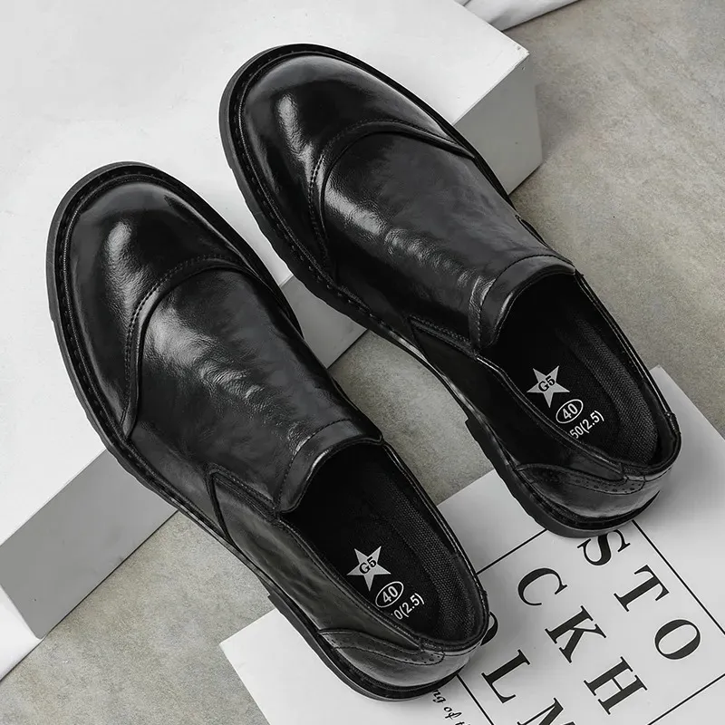 SURET Buty męskie sukienki biznesowe buty skórzane codzienne biuro Bankiet ślub KTV Praca z czarnym patchworkiem FIT 231101