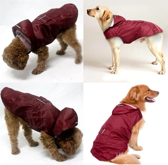 Pet small Dog Raincoat Waterproof Large Dog Clothes Outdoor Coat Rain Jacket Reflective Puppy Big dog poncho Breathable mesh T20035392826