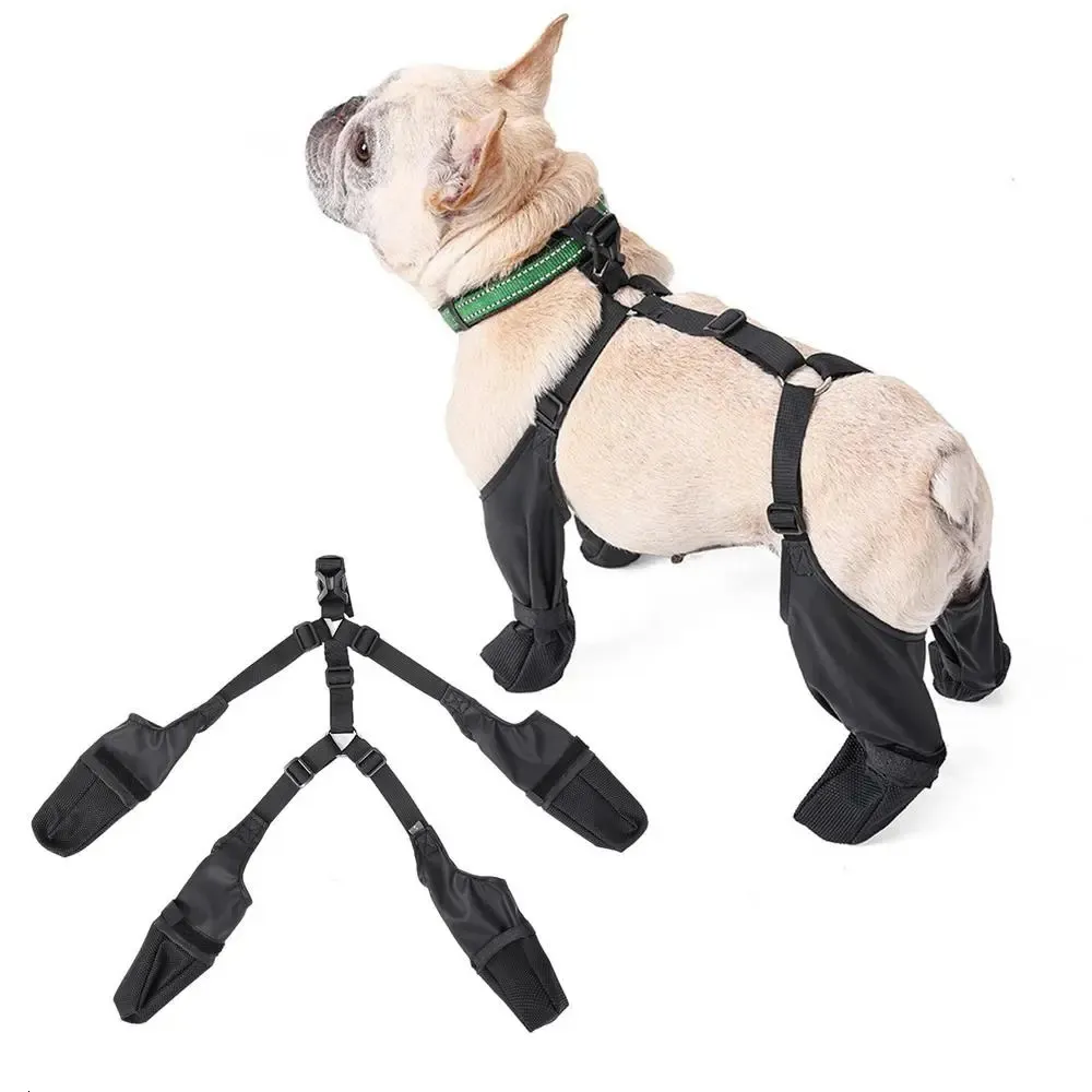 Zapatos protectores para mascotas, botas ajustables impermeables para perros, transpirables para caminar al aire libre, Bulldog francés suave, Protector de patas para mascotas 231031