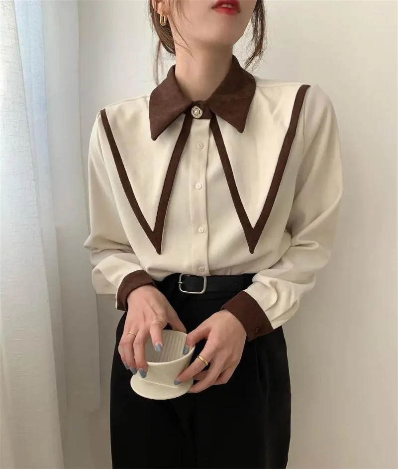 Women's Blouses Office Lady Work Shirts Blusas Red Button Up Shirt White Sharp Ruffle Turn Down Collar Blouse Women Tops Koreaanse mode
