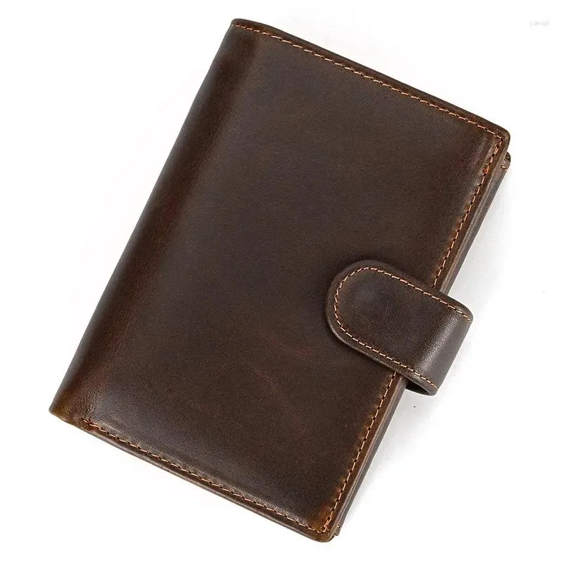 Wallets Male Genuine Leather Wallet Men Business Holder Vintage Real Cow Money Bag Coin Purses High Quality Cartera