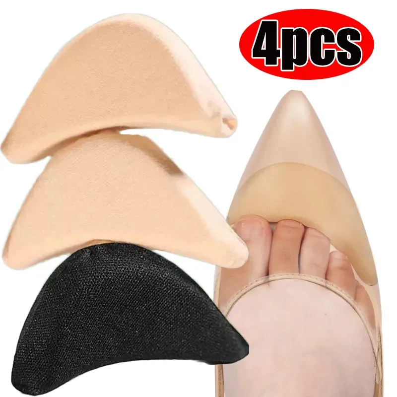 Pièces de chaussures Accessoires 4pcs Éponge Avant-pied Insert Pads Femmes Soulagement de la douleur Semelles à talons hauts Réduire la taille Remplisseur Protecteur Ajusteur 231031