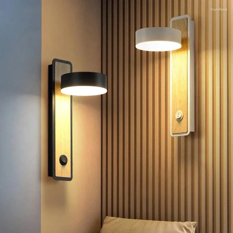 Lâmpadas de parede moderna lâmpada LED iluminação interior com interruptor de cabeceira quarto sala de estar decoração estudo leitura luz arandela