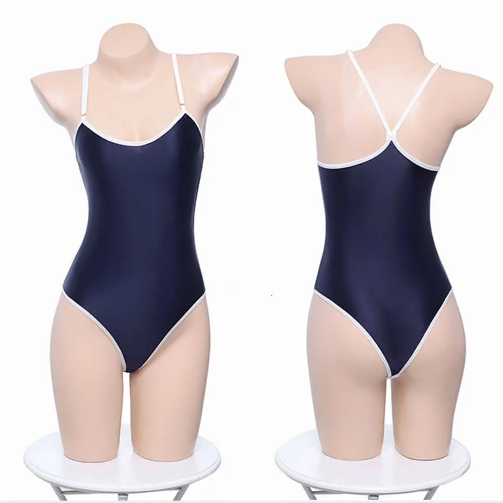 Japanese Anime School Girl Swimsuit Cosplay Costume One piece Bodysuit Swimwear Lingerie Uniform Set