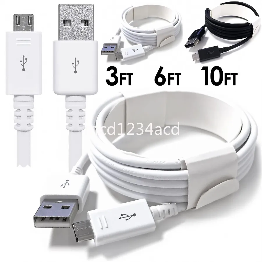 1M 2M 3M 3M typu wysokiej prędkości C USB-C Micro V8 Ładowarka linia przewodowa dla Samsung S8 S10 S20 S21 Huawei PC Mp3 M1