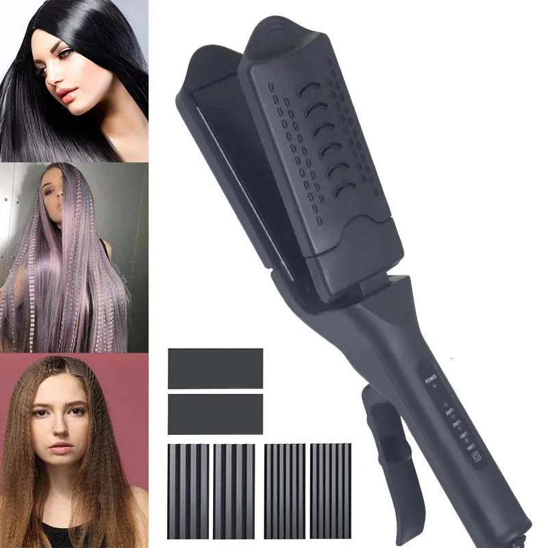 Curling Irons Professional 3 w 1 włosy z falbanki z falbanami do włosów prosta zaciska kukurydza płaska fala żelazna ceramiczna cyfrowa styl 231101